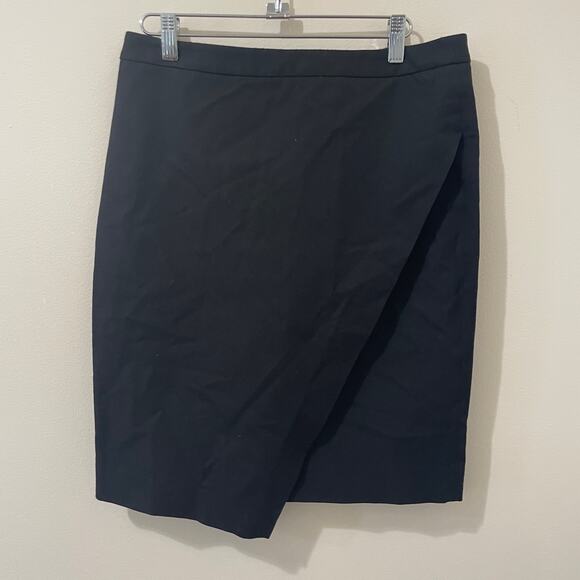 Banana Republic Black Asymmetric Wrap Skirt Size 4 - Picture 1 of 6